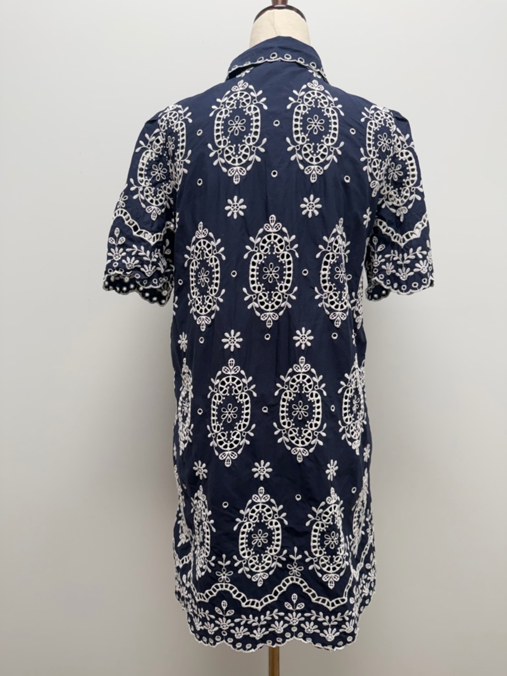 Sezane Elvina Dress Navy White Mini Dress Size 38 Medium US 6 - Picture 8 of 14